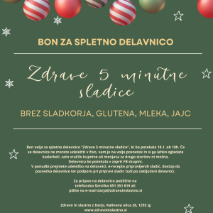 Bon za spletno delavnico "Zdrave 5 minutne sladice"